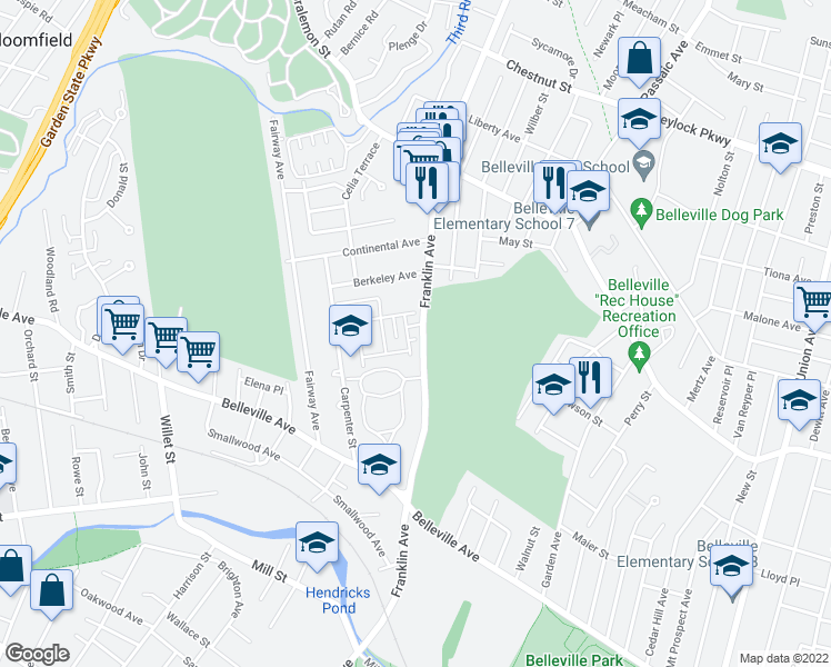 map of restaurants, bars, coffee shops, grocery stores, and more near 204 Olivio Drive in Belleville