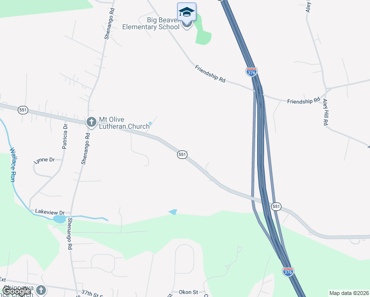 map of restaurants, bars, coffee shops, grocery stores, and more near 516 Wallace Run Road in Beaver Falls