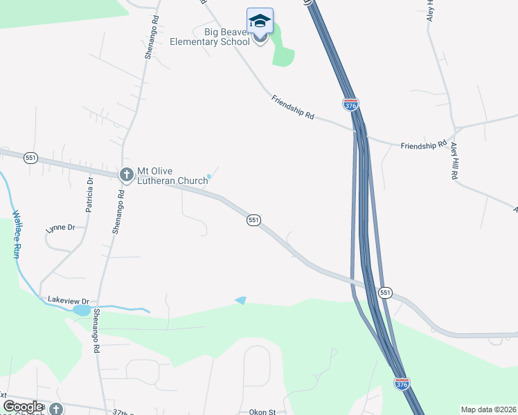 map of restaurants, bars, coffee shops, grocery stores, and more near 516 Wallace Run Road in Beaver Falls