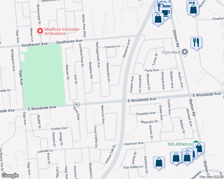 map of restaurants, bars, coffee shops, grocery stores, and more near 33 Nantucket Drive in Medford