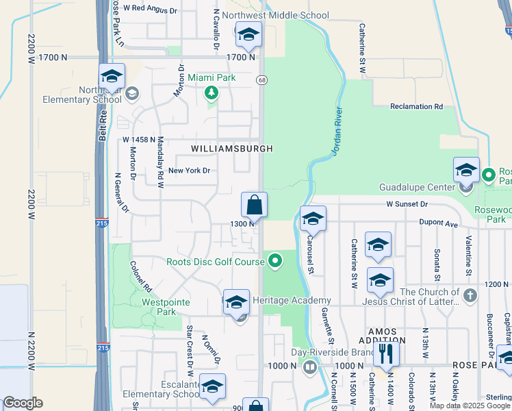 map of restaurants, bars, coffee shops, grocery stores, and more near 1331 North Redwood Road in Salt Lake City
