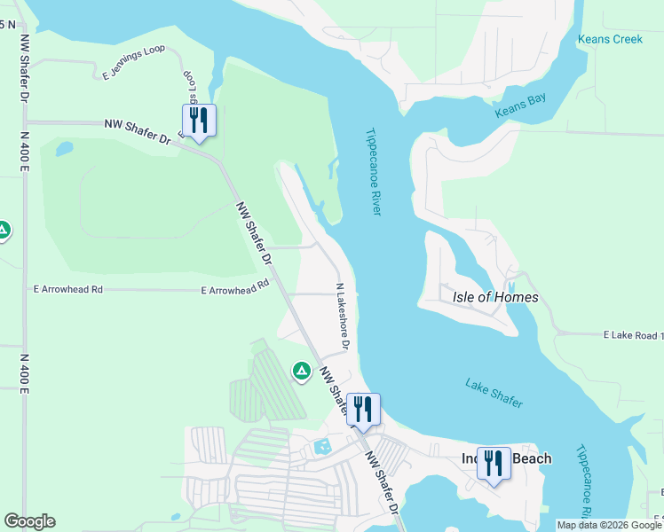 map of restaurants, bars, coffee shops, grocery stores, and more near 3188-3318 North Lakeshore Drive in Monticello