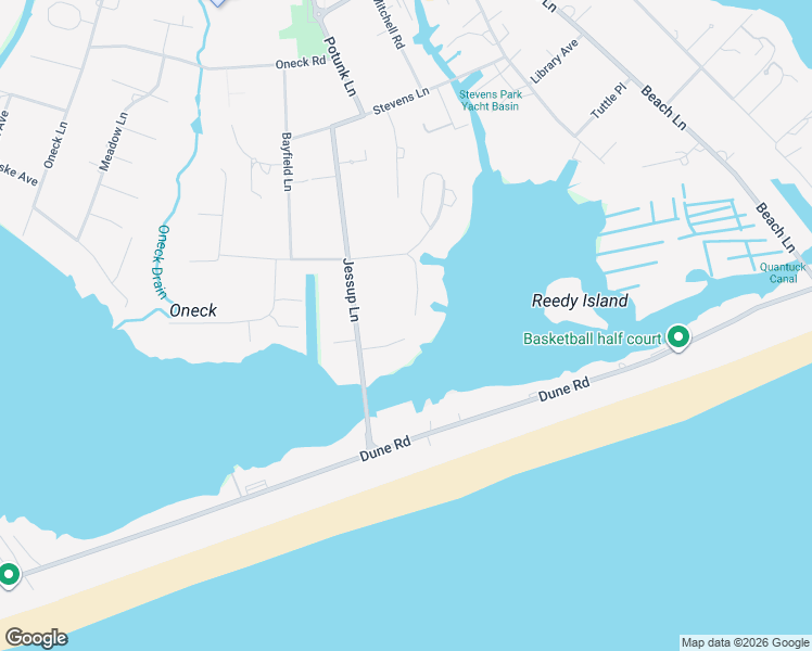 map of restaurants, bars, coffee shops, grocery stores, and more near 23 Westbridge Road in Westhampton Beach