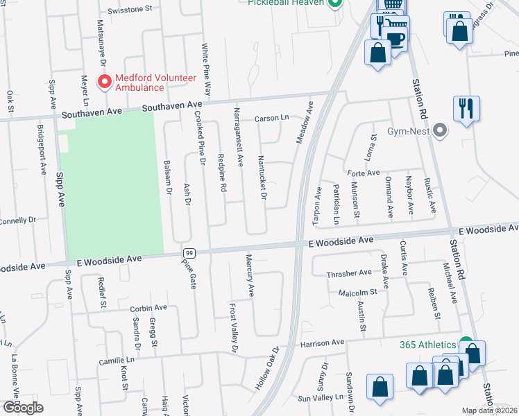 map of restaurants, bars, coffee shops, grocery stores, and more near 33 Nantucket Drive in Medford