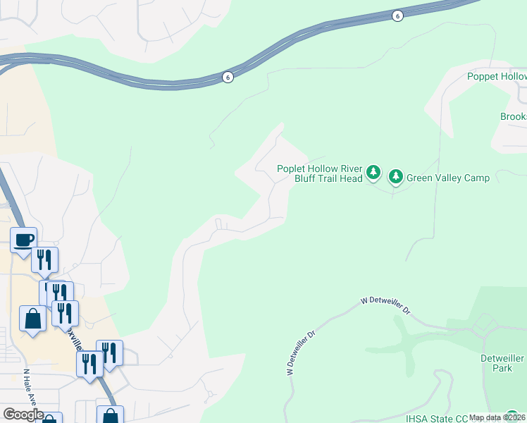 map of restaurants, bars, coffee shops, grocery stores, and more near 9181-9367 N Picture Ridge Rd in Peoria