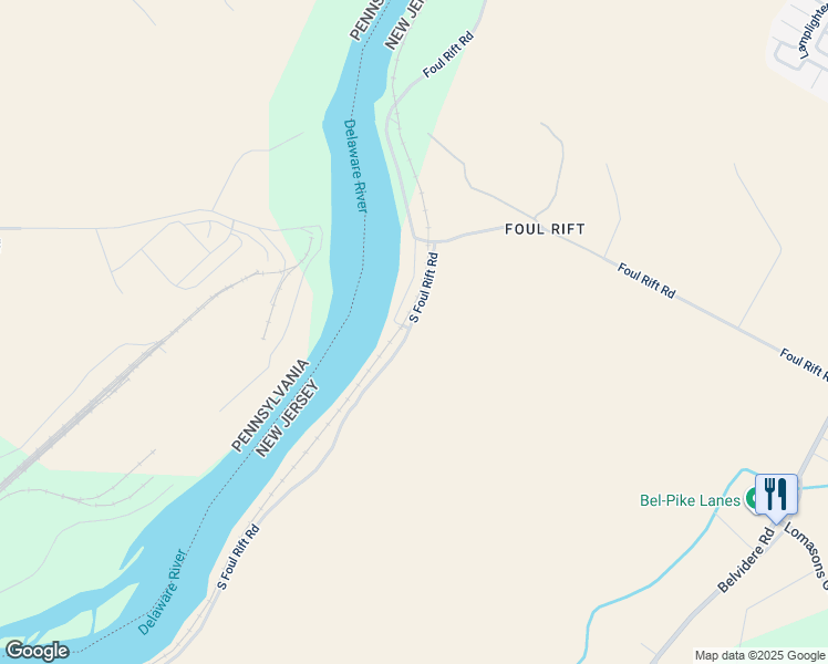 map of restaurants, bars, coffee shops, grocery stores, and more near 61 Foul Rift Road in Belvidere
