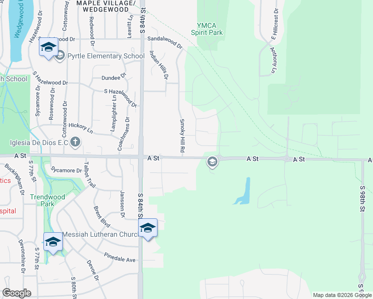 map of restaurants, bars, coffee shops, grocery stores, and more near 8820 Chaparral Court in Lincoln