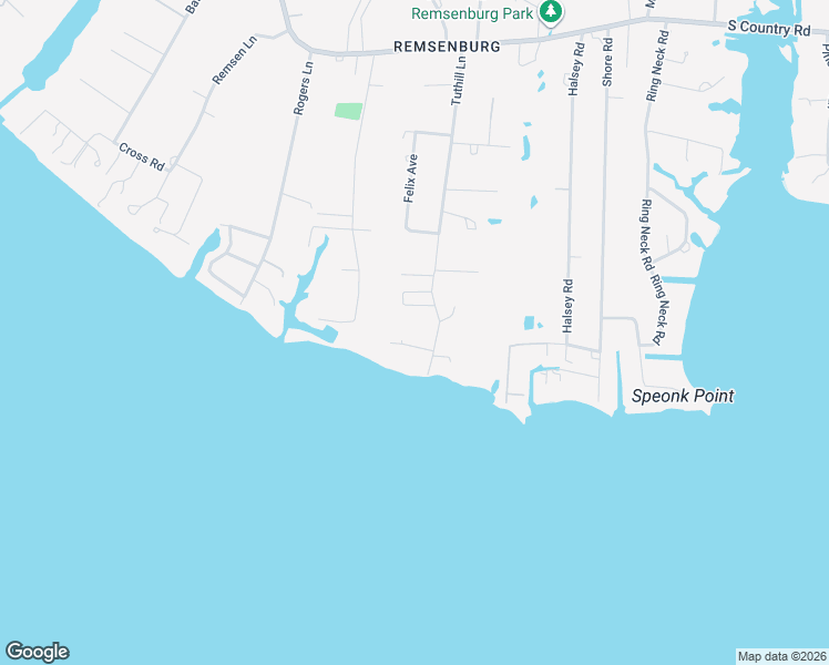 map of restaurants, bars, coffee shops, grocery stores, and more near 45 Tuthill Lane in Remsenburg-Speonk