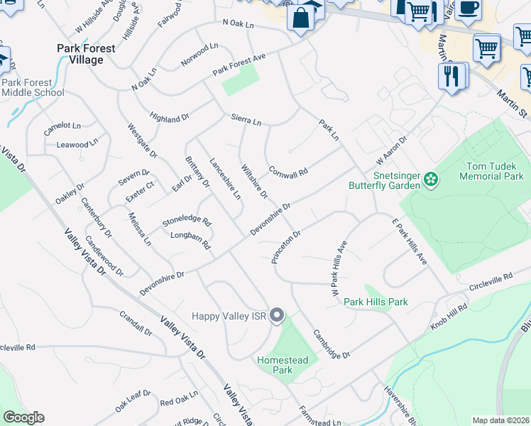 map of restaurants, bars, coffee shops, grocery stores, and more near 667-689 Wiltshire Dr in State College