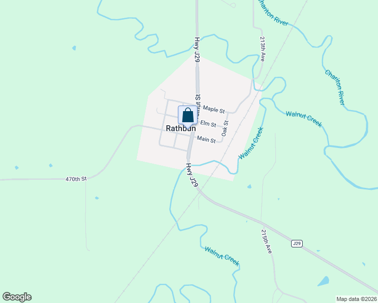 map of restaurants, bars, coffee shops, grocery stores, and more near 211 Hickory St in Rathbun