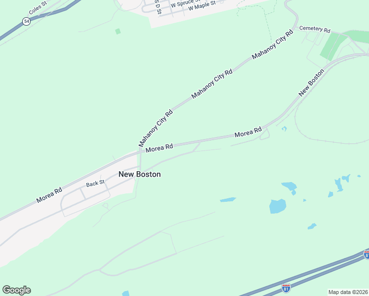 map of restaurants, bars, coffee shops, grocery stores, and more near 517 Morea Road in Mahanoy City