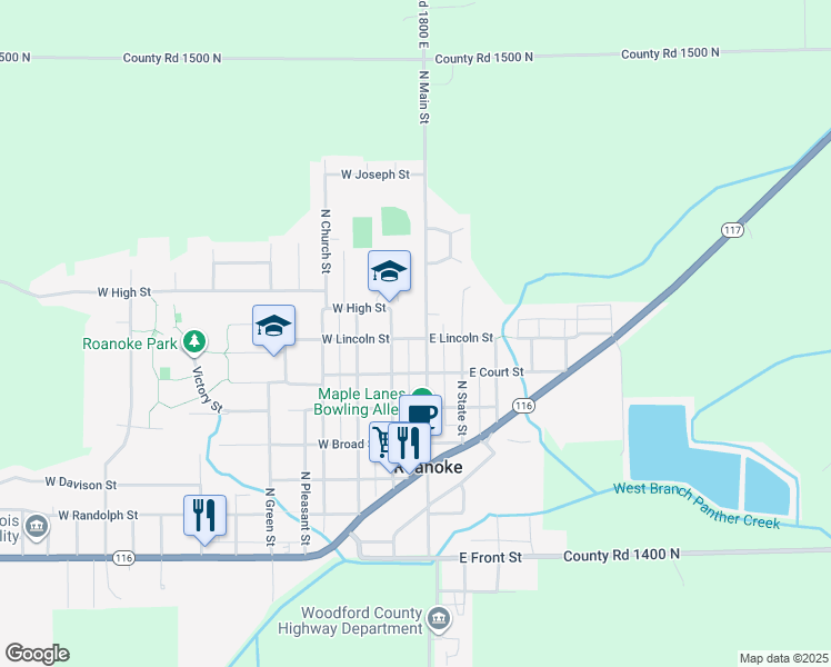 map of restaurants, bars, coffee shops, grocery stores, and more near 100-198 W Lincoln St in Roanoke