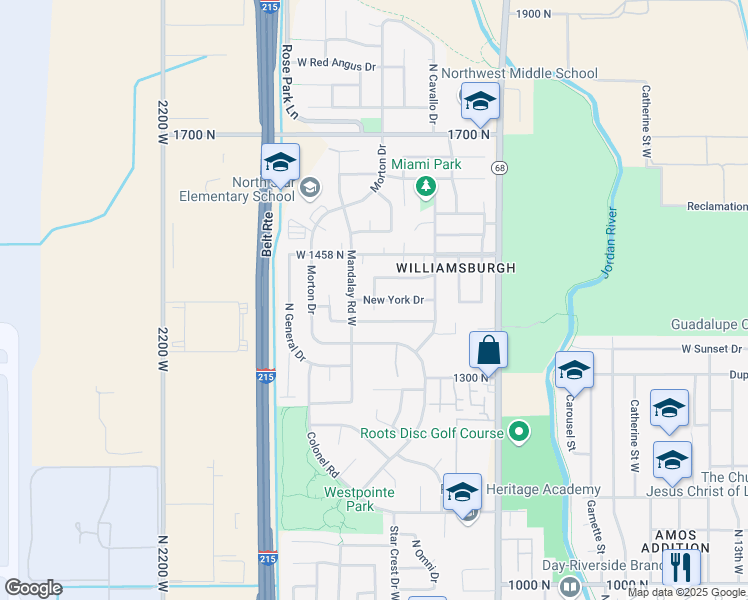 map of restaurants, bars, coffee shops, grocery stores, and more near 1558 North 1875 West in Salt Lake City
