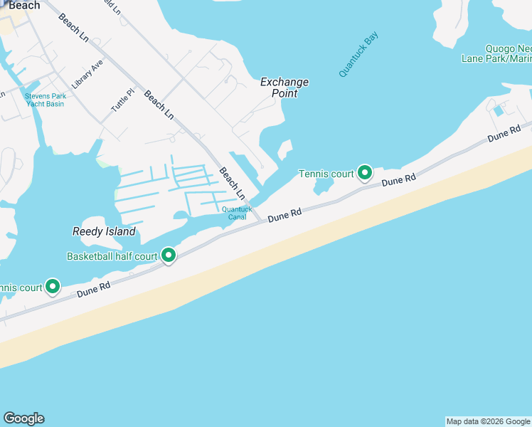 map of restaurants, bars, coffee shops, grocery stores, and more near 102 Dune Road in Westhampton Beach