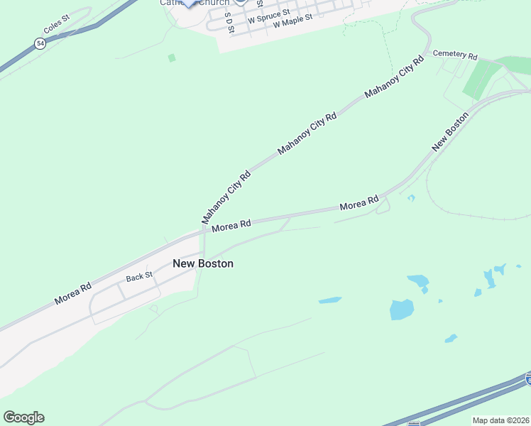 map of restaurants, bars, coffee shops, grocery stores, and more near 517 Morea Road in Mahanoy City