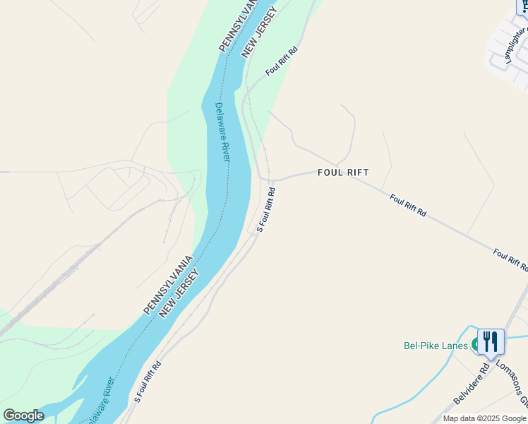 map of restaurants, bars, coffee shops, grocery stores, and more near 61 South Foul Rift Road in Belvidere