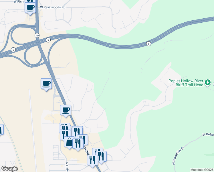 map of restaurants, bars, coffee shops, grocery stores, and more near 9218 North Frye Road in Peoria