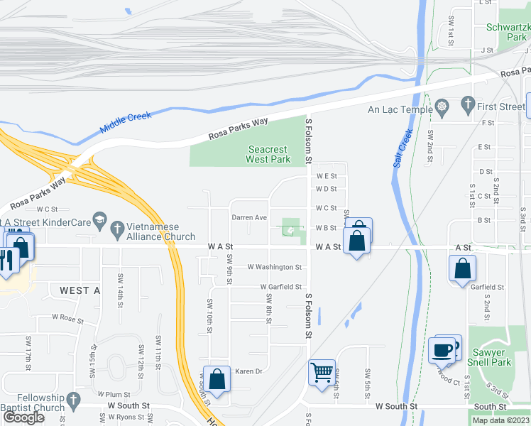 map of restaurants, bars, coffee shops, grocery stores, and more near 1240 Jonna Court in Lincoln