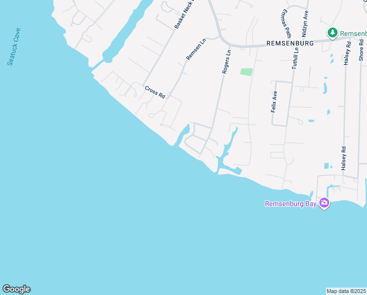 map of restaurants, bars, coffee shops, grocery stores, and more near 17 Southwind Lane in Bellport