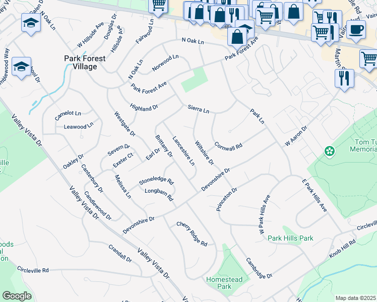 map of restaurants, bars, coffee shops, grocery stores, and more near 501-599 Lanceshire Ln in State College