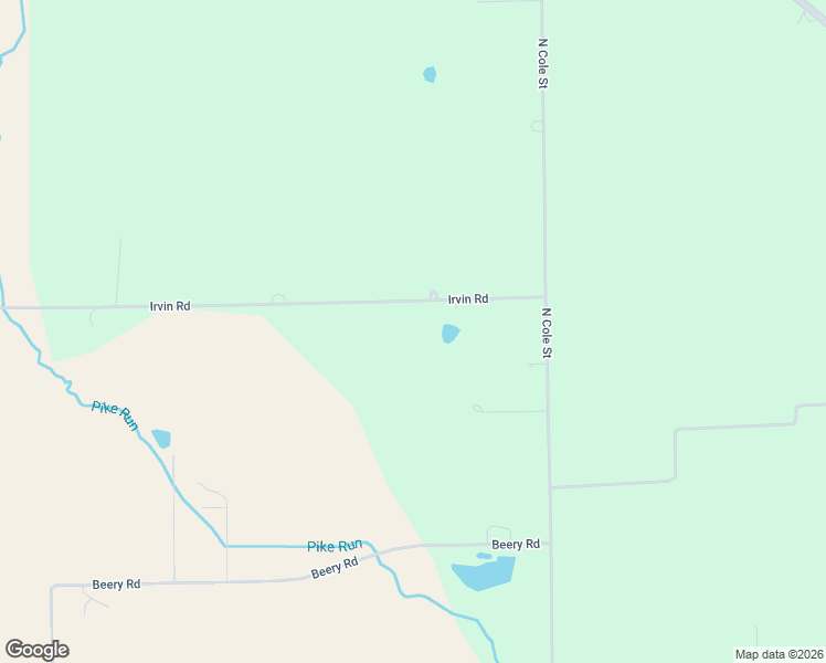 map of restaurants, bars, coffee shops, grocery stores, and more near 1595 Irvin Road in Elida