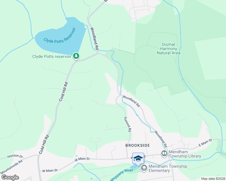 map of restaurants, bars, coffee shops, grocery stores, and more near 33 Woodland Road in Morristown
