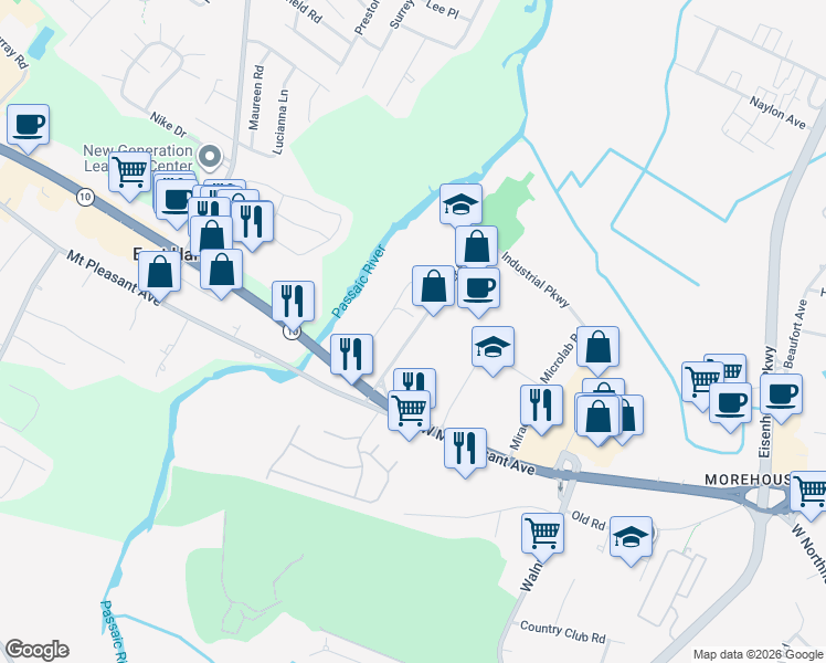 map of restaurants, bars, coffee shops, grocery stores, and more near 8 Industrial Pkwy in Livingston