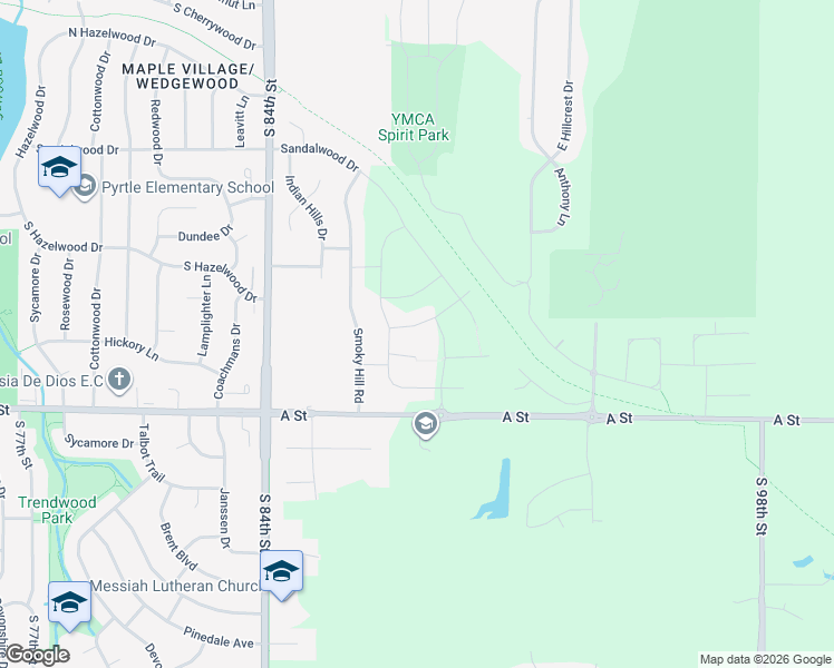 map of restaurants, bars, coffee shops, grocery stores, and more near 1111 South 88th Street in Lincoln