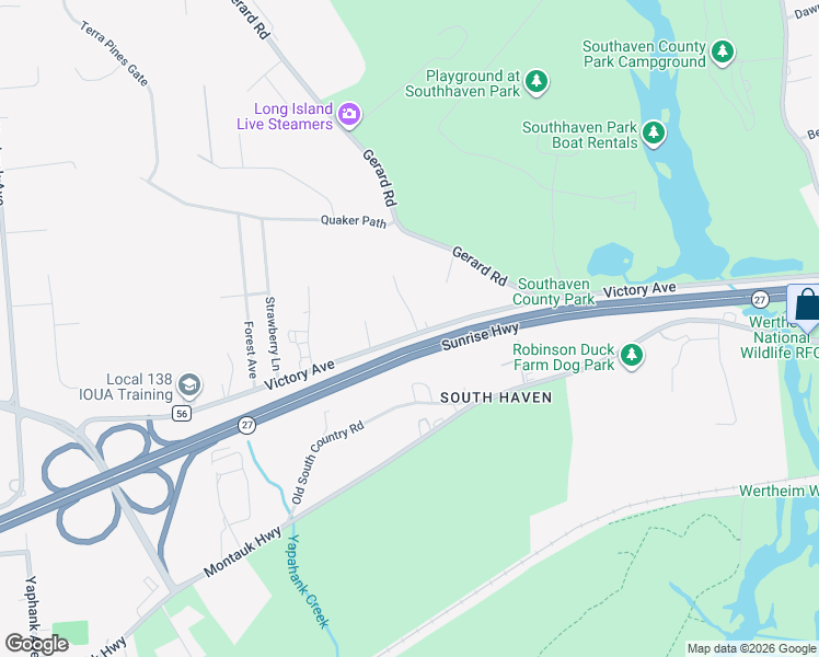 map of restaurants, bars, coffee shops, grocery stores, and more near 685 Horseblock Road in Brookhaven