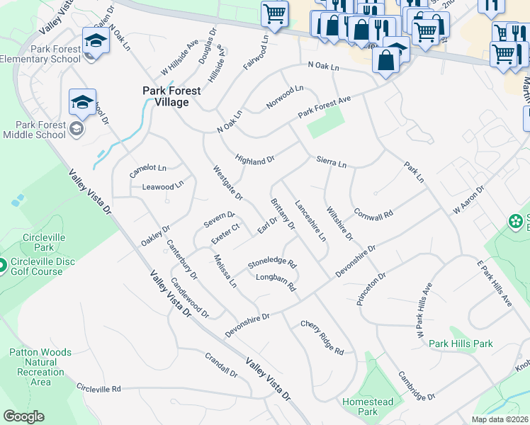 map of restaurants, bars, coffee shops, grocery stores, and more near 505-599 Westgate Drive in State College