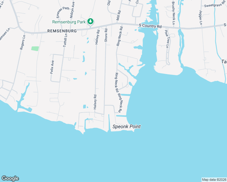 map of restaurants, bars, coffee shops, grocery stores, and more near 25 Ring Neck Road in Remsenburg-Speonk