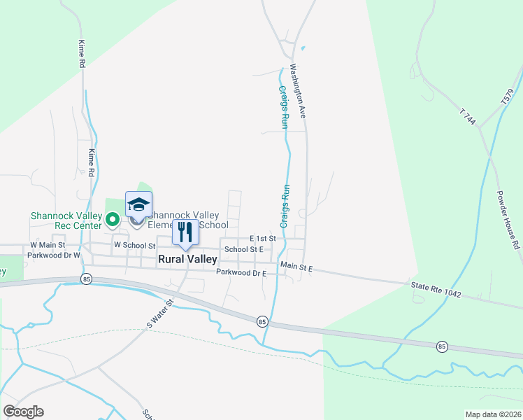 map of restaurants, bars, coffee shops, grocery stores, and more near 220 Evergreen Street in Home