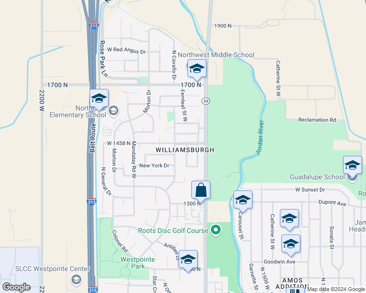 map of restaurants, bars, coffee shops, grocery stores, and more near 1763 Independence Boulevard North in Salt Lake City