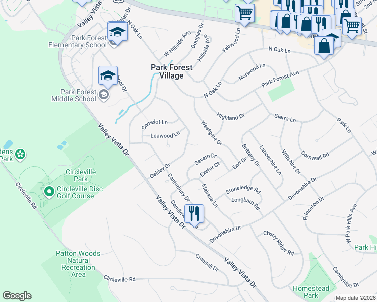 map of restaurants, bars, coffee shops, grocery stores, and more near 266 Oakley Drive in State College