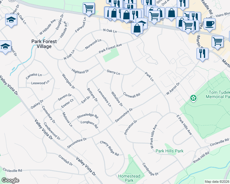 map of restaurants, bars, coffee shops, grocery stores, and more near 643 Wiltshire Drive in State College
