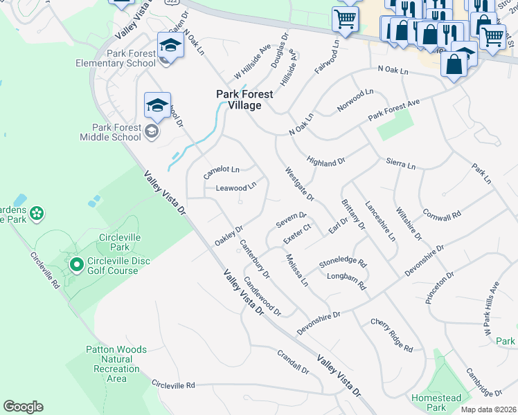 map of restaurants, bars, coffee shops, grocery stores, and more near 266 Oakley Drive in State College