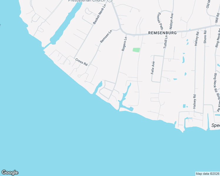 map of restaurants, bars, coffee shops, grocery stores, and more near 4 Driftwood Lane in Remsenburg