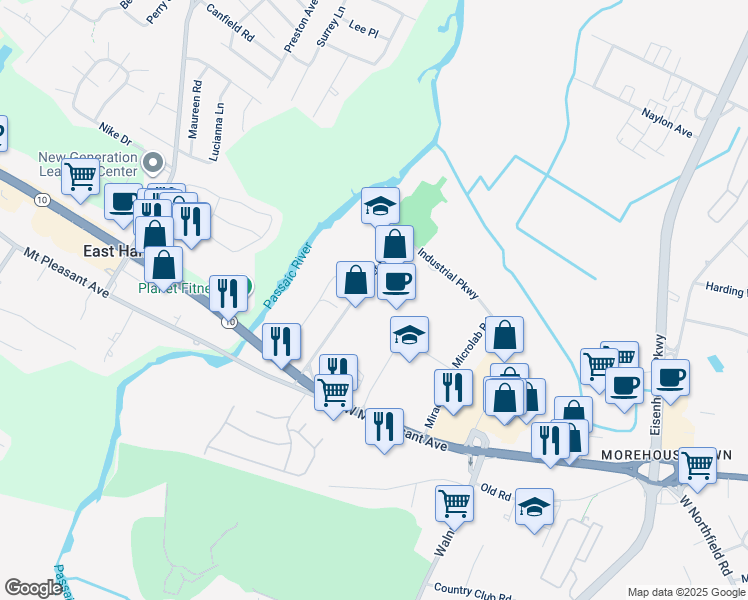 map of restaurants, bars, coffee shops, grocery stores, and more near 50 Okner Parkway in Livingston