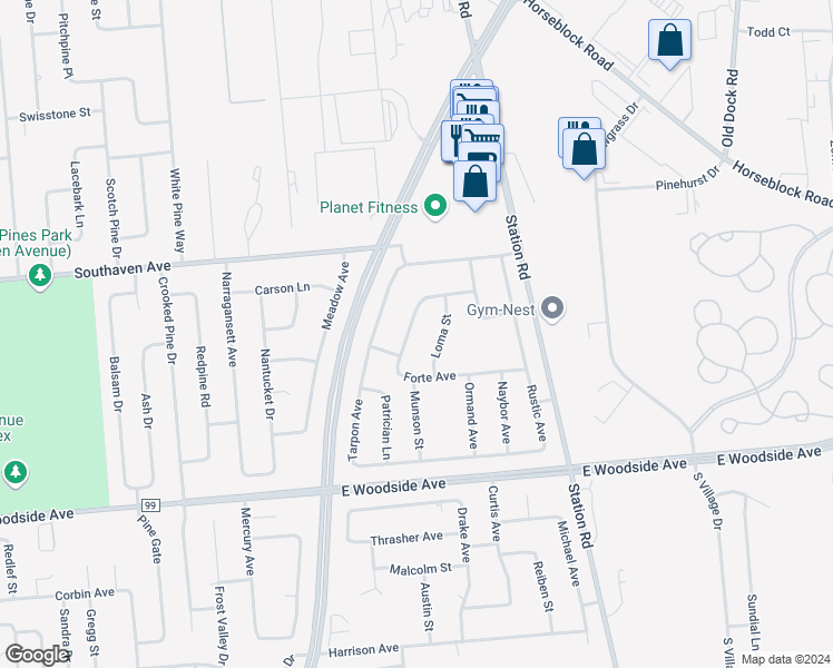 map of restaurants, bars, coffee shops, grocery stores, and more near 39 Forte Avenue in Medford