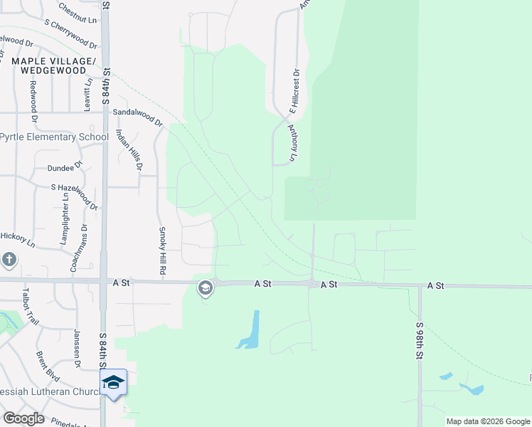 map of restaurants, bars, coffee shops, grocery stores, and more near 1101 South 94th Street in Lincoln
