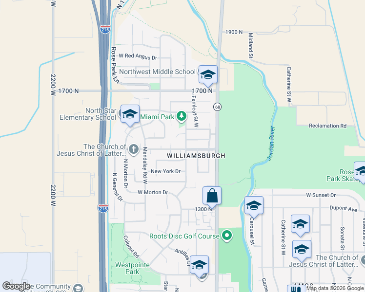 map of restaurants, bars, coffee shops, grocery stores, and more near 1485 North Miami Road in Salt Lake City
