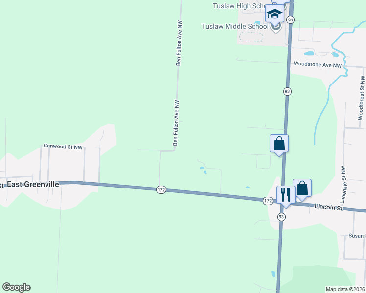 map of restaurants, bars, coffee shops, grocery stores, and more near 13465 Lincoln Street in North Lawrence