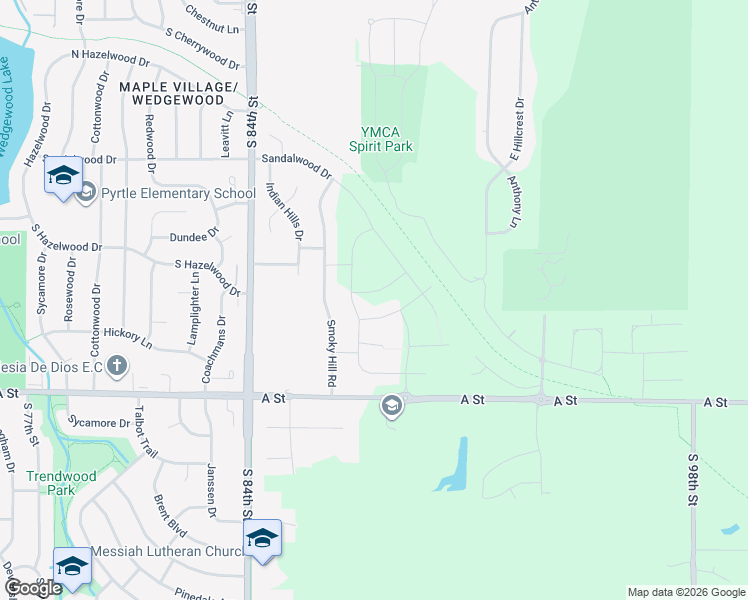 map of restaurants, bars, coffee shops, grocery stores, and more near 1111 South 88th Street in Lincoln