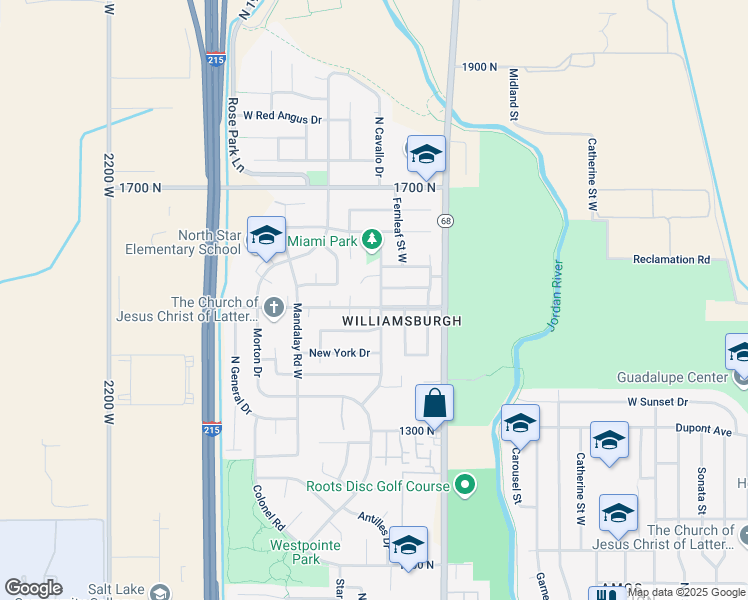 map of restaurants, bars, coffee shops, grocery stores, and more near 1805 Independence Boulevard North in Salt Lake City