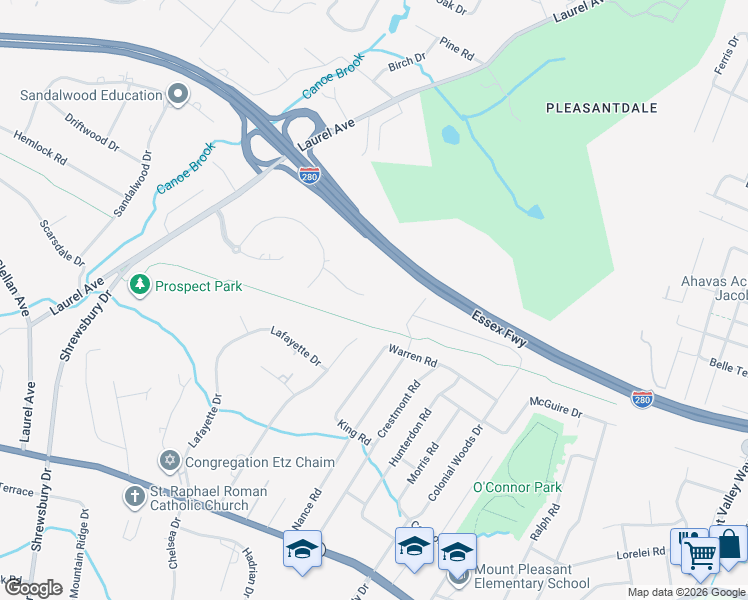 map of restaurants, bars, coffee shops, grocery stores, and more near 10 Dartmouth Court in Livingston