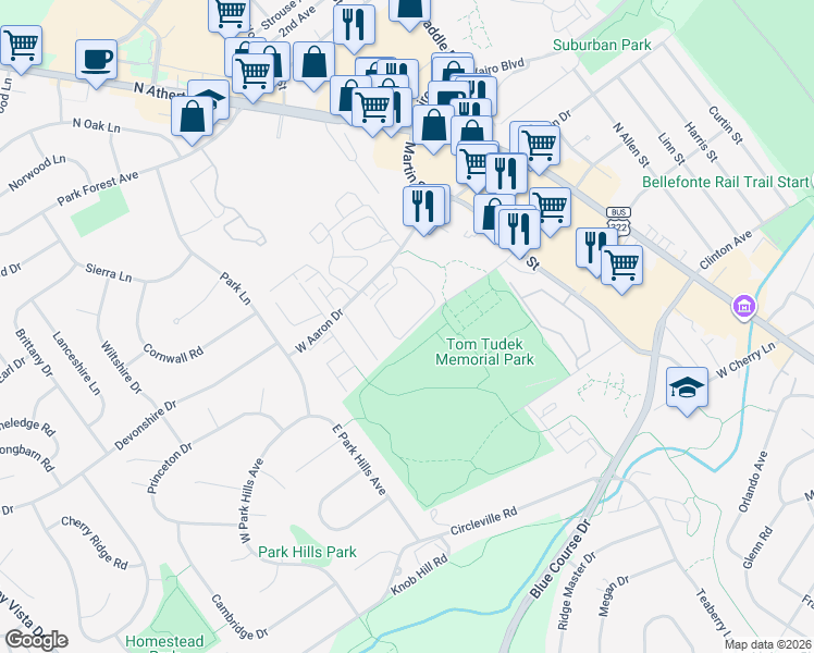 map of restaurants, bars, coffee shops, grocery stores, and more near Herman Drive in State College
