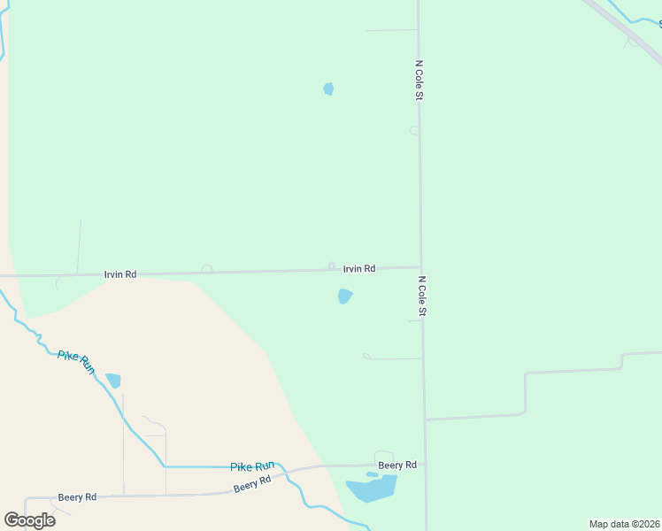 map of restaurants, bars, coffee shops, grocery stores, and more near 1595 Irvin Road in Elida