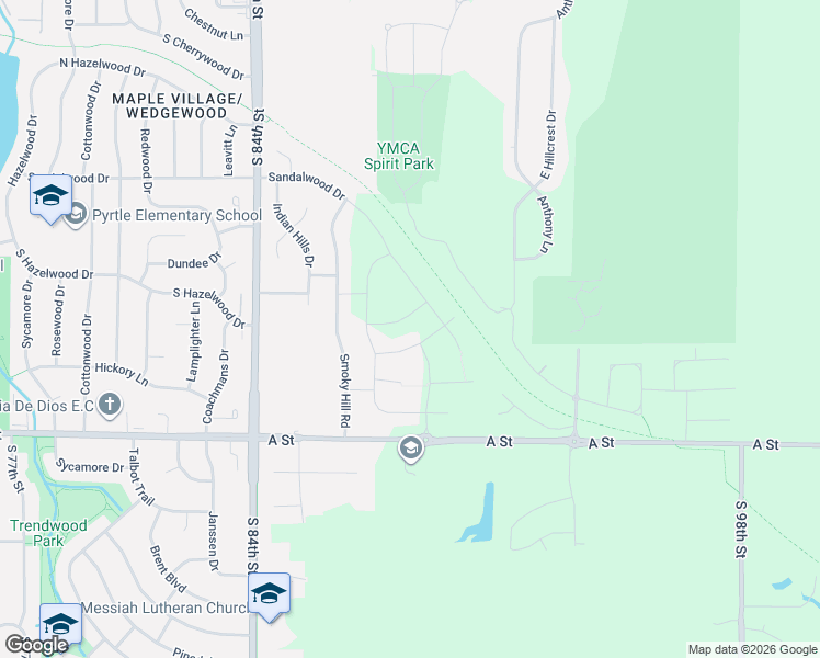 map of restaurants, bars, coffee shops, grocery stores, and more near 1111 South 88th Street in Lincoln