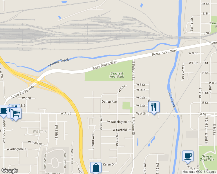 map of restaurants, bars, coffee shops, grocery stores, and more near 830 Hanneman Drive in Lincoln