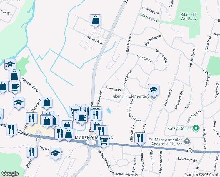 map of restaurants, bars, coffee shops, grocery stores, and more near 15 Boulderwood Drive in Livingston